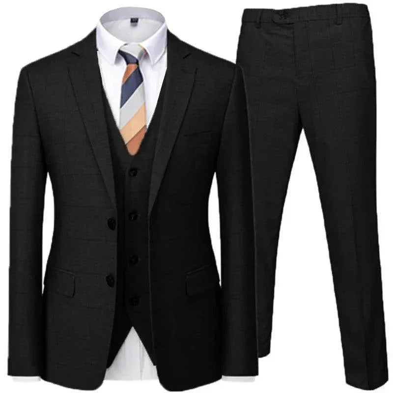 Checked Men Suit - Business Formal Attire -Guocali
