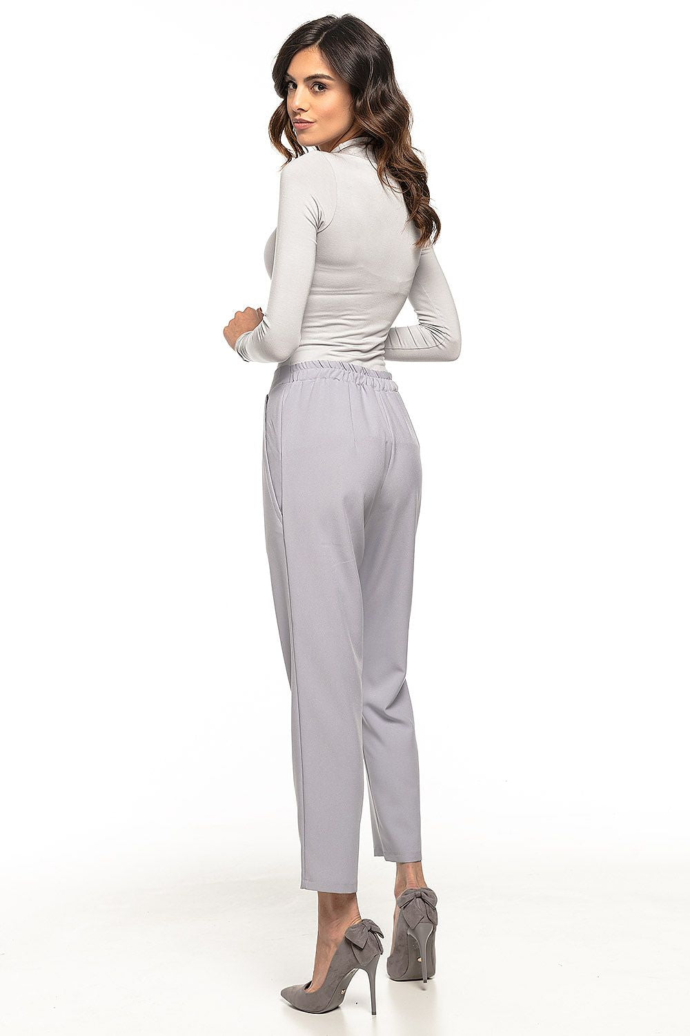 Elegant Women Trousers – Mid Rise Elastic Fit