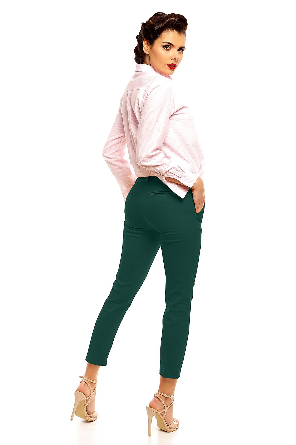 Elegant Women Cropped Pants – High-Rise Slim Fit
