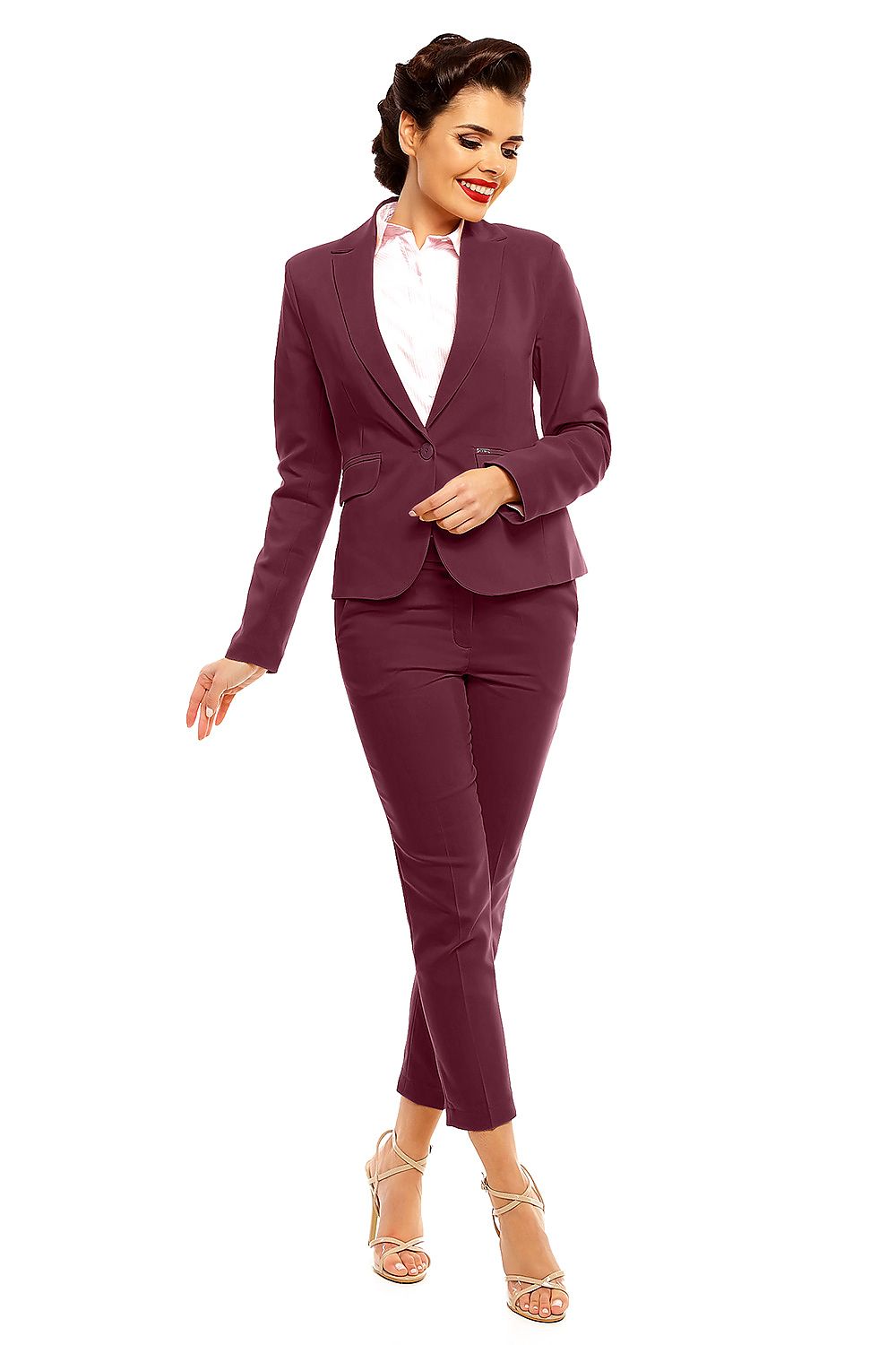 Elegant Women Cropped Pants – High-Rise Slim Fit