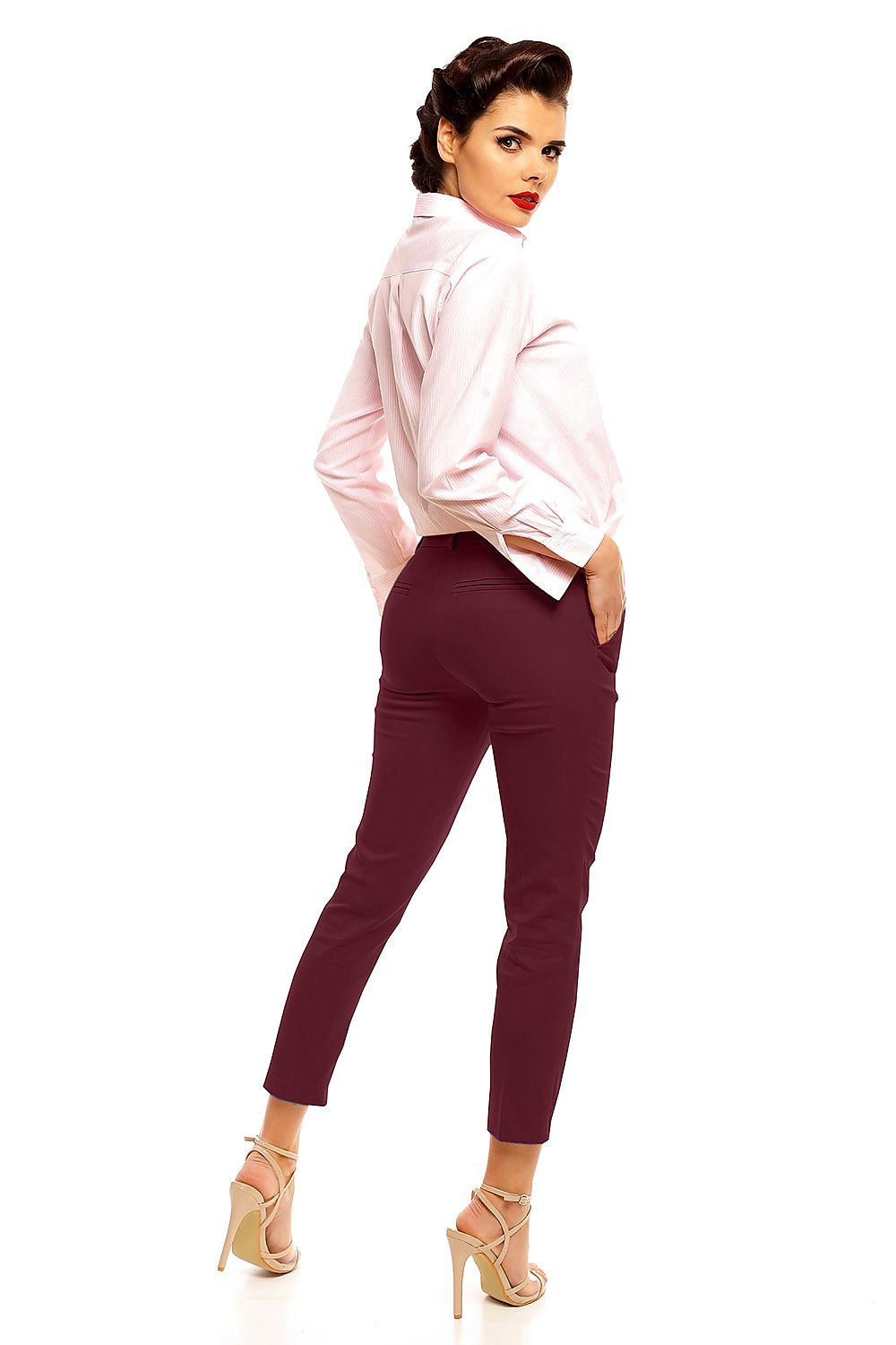 Elegant Women Cropped Pants – High-Rise Slim Fit