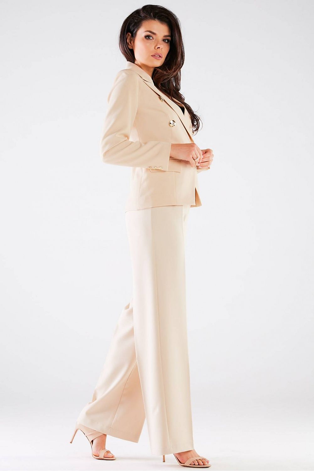 Professional Women Wide-Leg Pants – High Rise Zipper Front