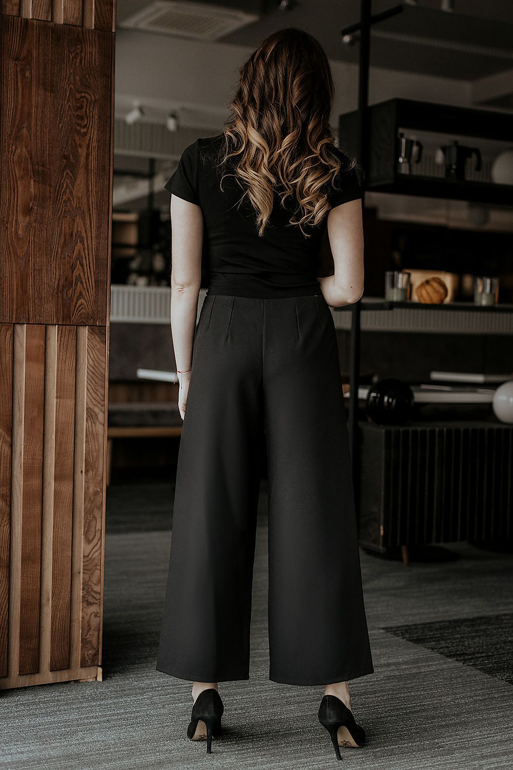 Chicprofessionalcasual Women Cropped Wide-Leg Pants – High-Waist Zipper Front