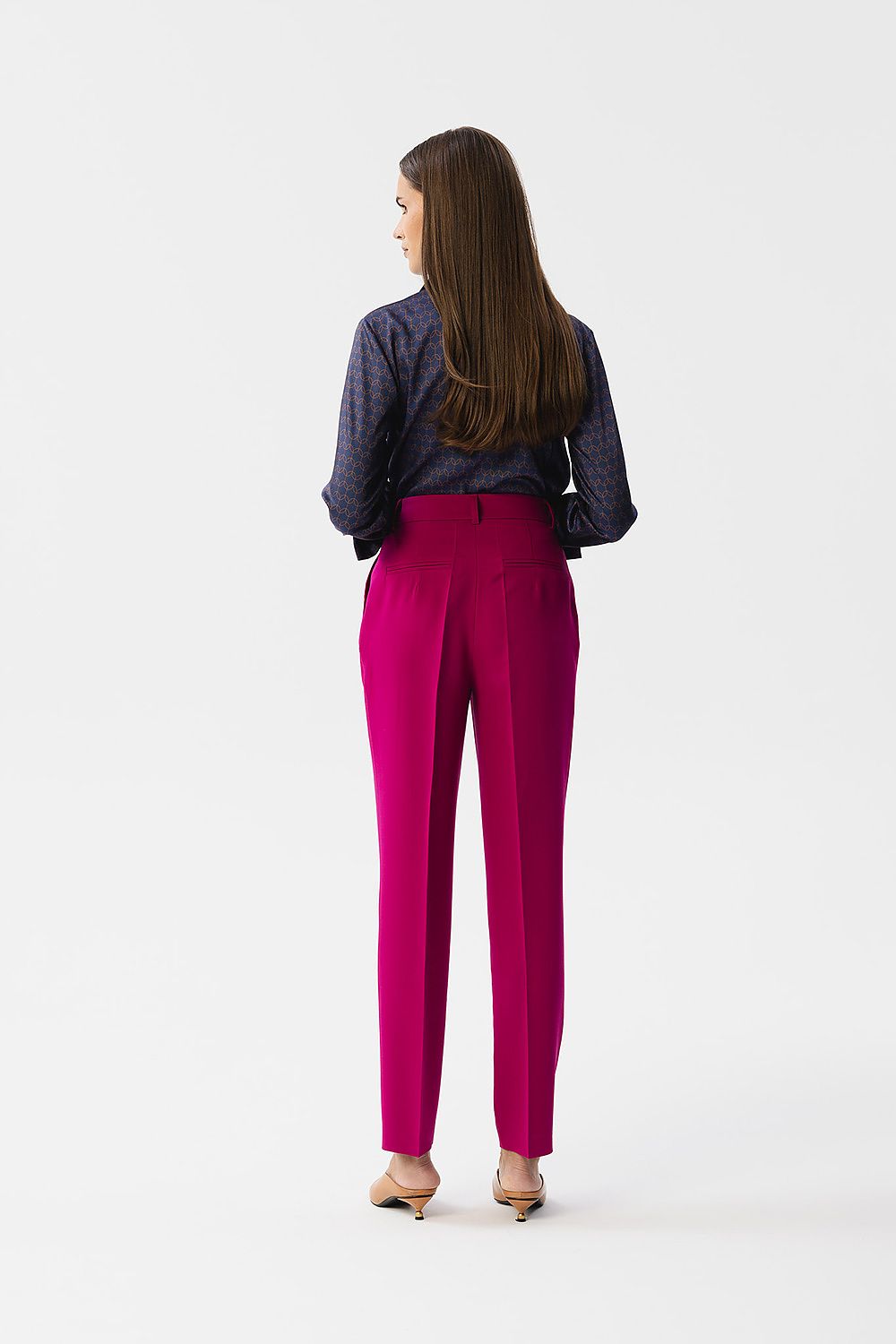 Elegant Women Formal Pants – High-Waist Stretch Tapered
