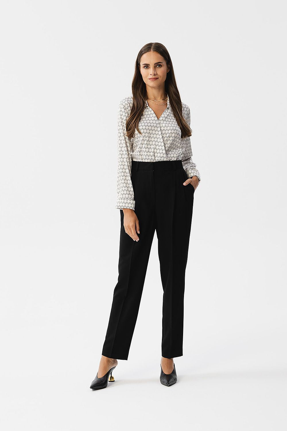 Professional Women Trousers – High-Waist Zipper Front
