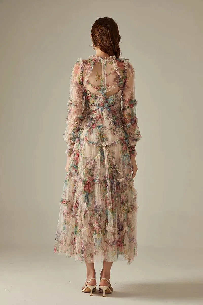 Elegant Sexy Lace Floral Maxi Prom Dress – Glamorous Evening Gown -Guocali