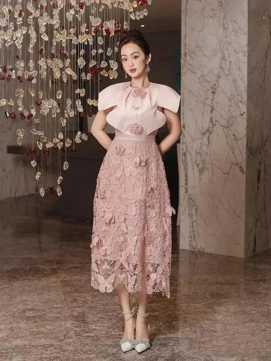 Fairy Style 3D Embroidery Party Dress -Guocali