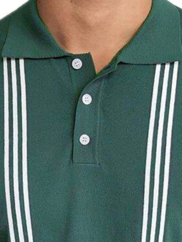 Men Short Sleeves Slim Fit Polo Shirt – Lightweight - Green, White