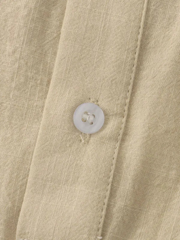 Men Casual Cotton Mandarin Collar Shirt – Breathable - Blue