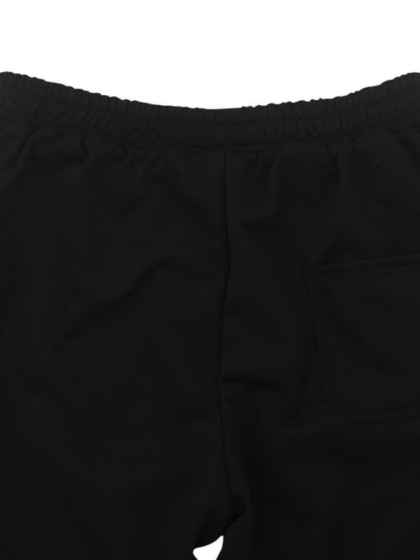 Sporty Men's Wide Leg Pants – Mid Rise Button Finish
