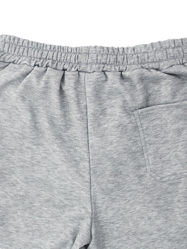 Sporty Men's Wide Leg Pants – Mid Rise Button Finish
