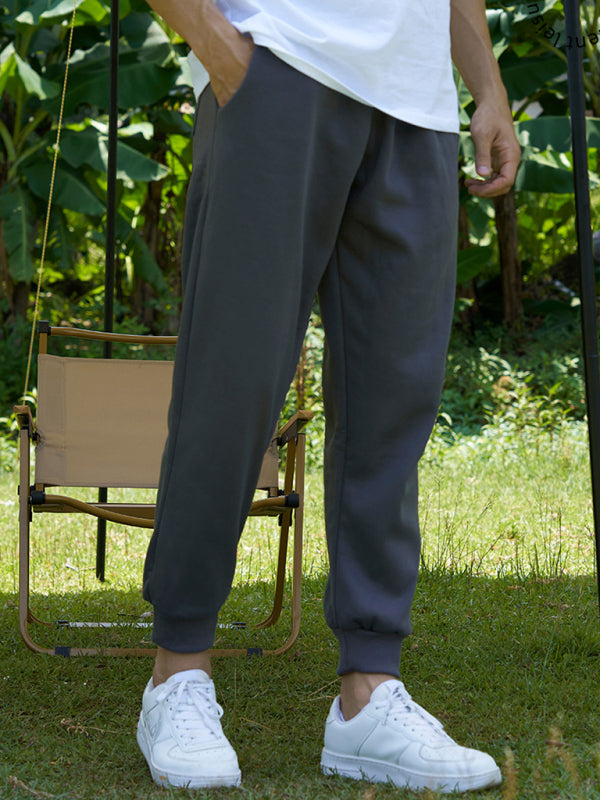 Casual Men's Joggers – Mid Rise Drawstring Fit