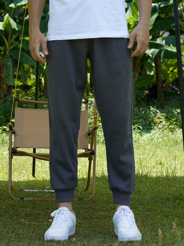 Casual Men's Joggers – Mid Rise Drawstring Fit