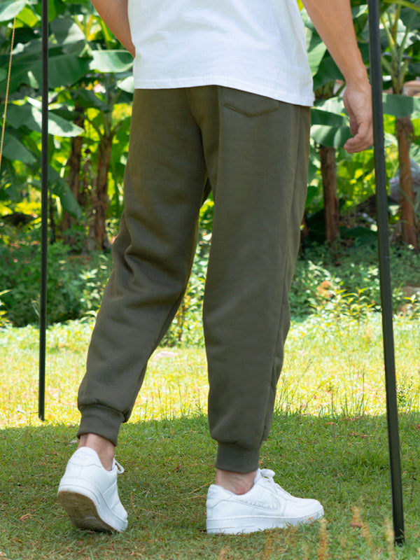 Casual Men's Joggers – Mid Rise Drawstring Fit