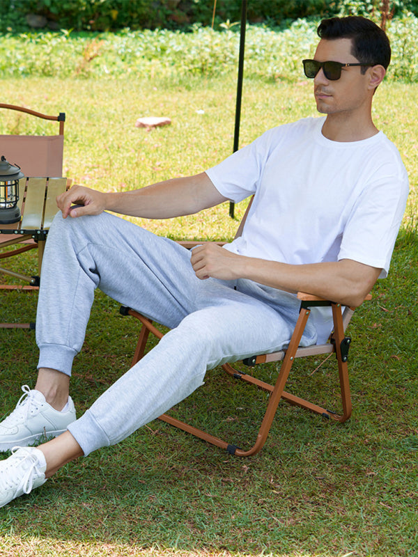 Casual Men's Joggers – Mid Rise Drawstring Fit