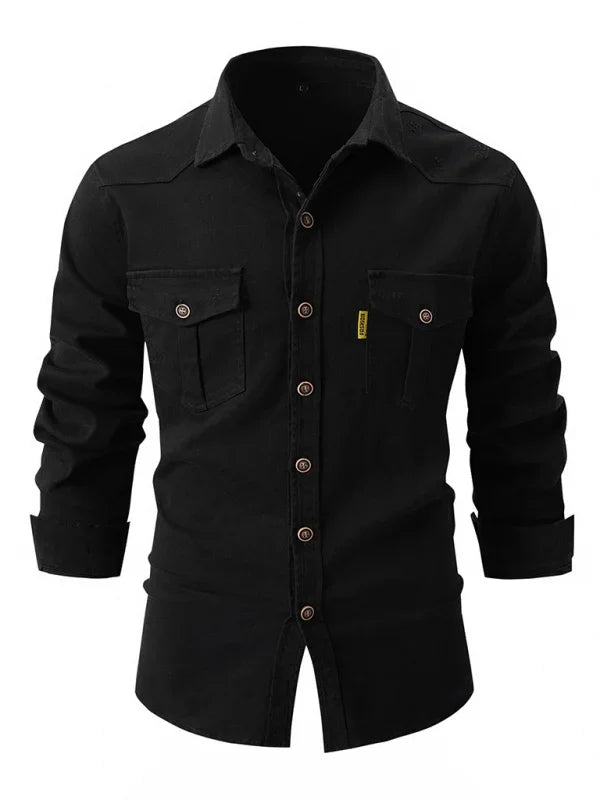 Men Cotton Long Sleeves Regular Fit Casual Shirt – Slight Elasticity - Green