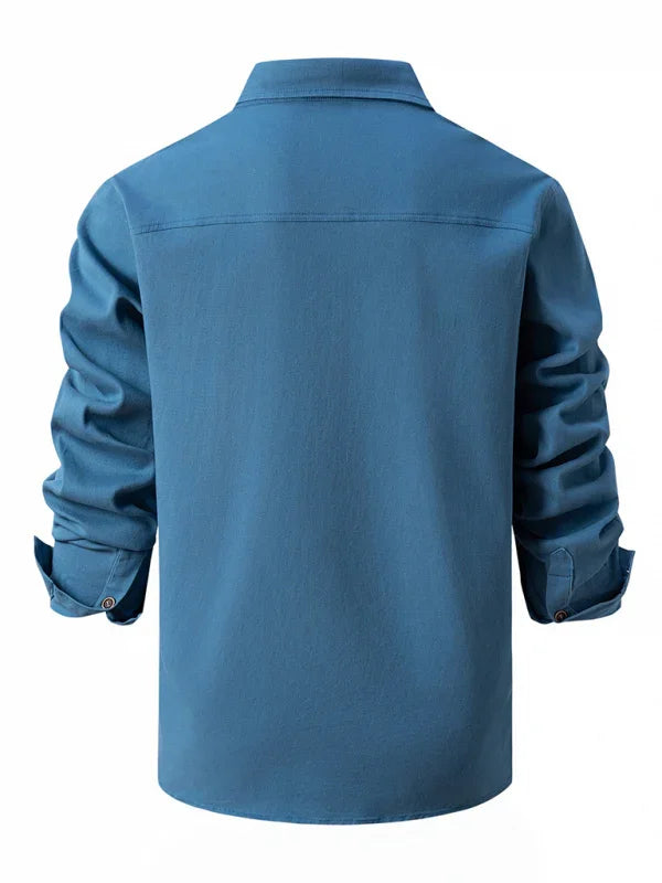 Men Cotton Long Sleeves Regular Fit Casual Shirt – Slight Elasticity - Green