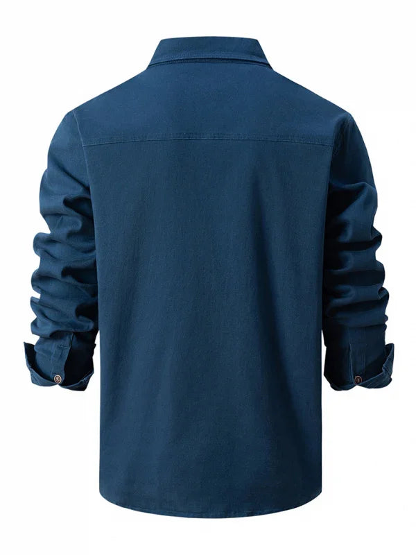 Men Cotton Long Sleeves Regular Fit Casual Shirt – Slight Elasticity - Green