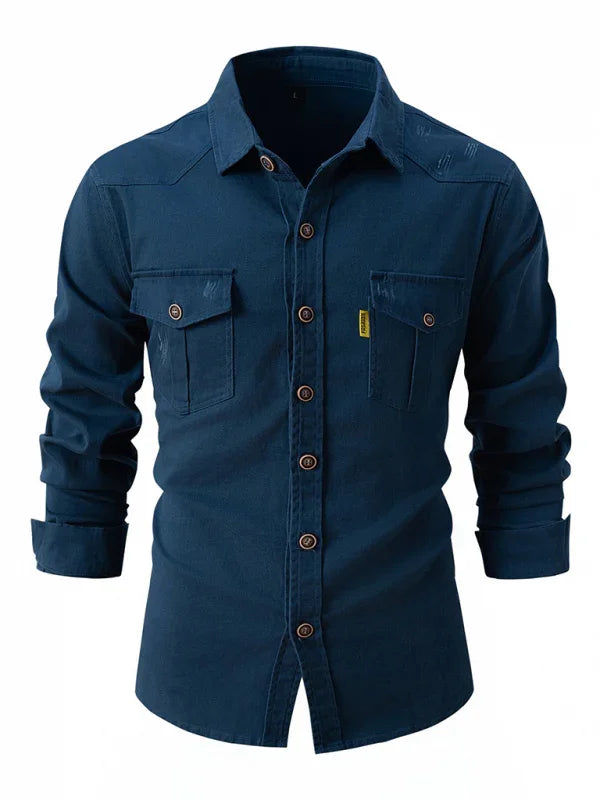 Men Cotton Long Sleeves Regular Fit Casual Shirt – Slight Elasticity - Green