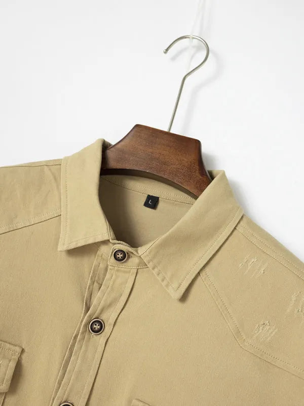 Men Cotton Long Sleeves Regular Fit Casual Shirt – Slight Elasticity - Green