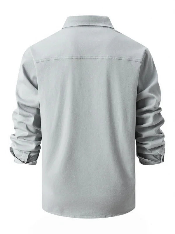 Men Cotton Long Sleeves Regular Fit Casual Shirt – Slight Elasticity - Green