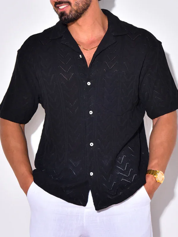 Men Short Sleeves Relaxed Fit Casual Shirt – Lightweight - White