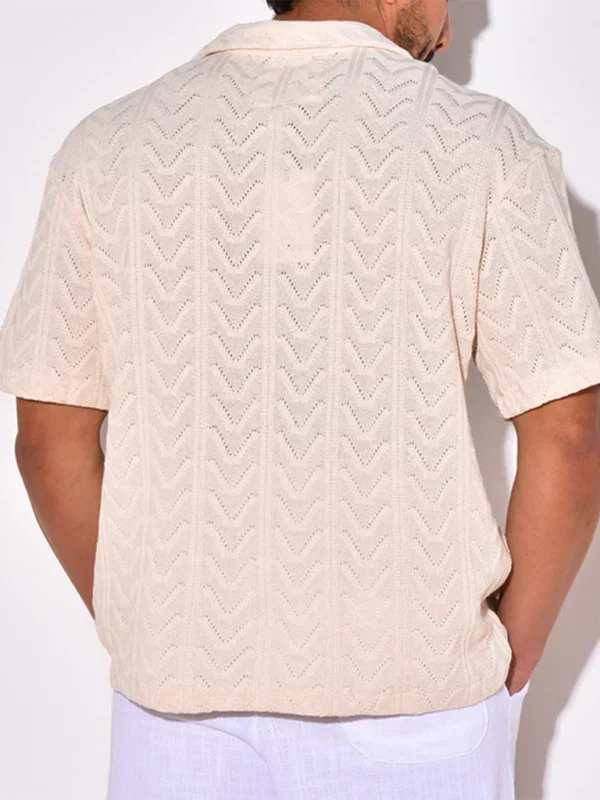 Men Short Sleeves Relaxed Fit Casual Shirt – Lightweight - White