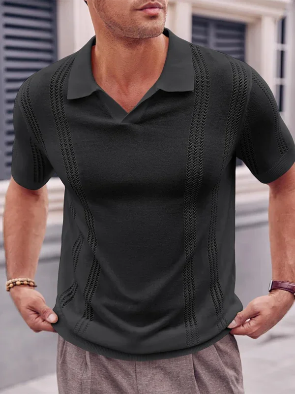 Men Short Sleeves Polo Shirt – Stretchable - White