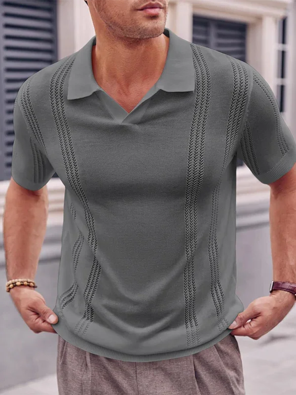 Men Short Sleeves Polo Shirt – Stretchable - White