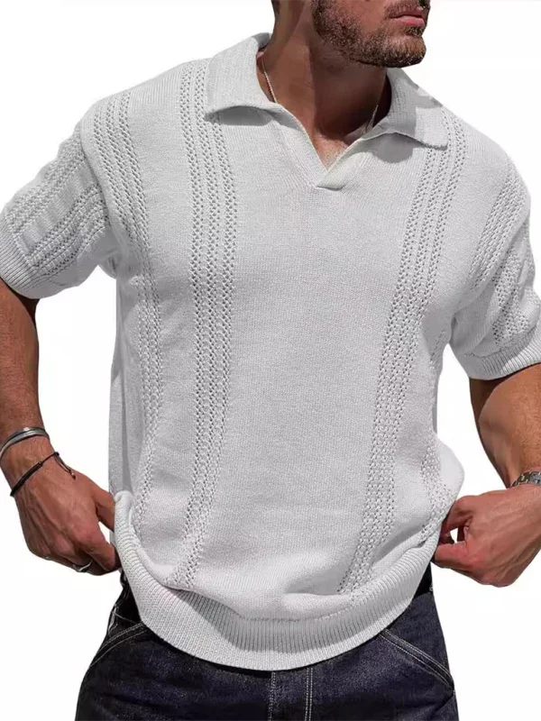 Men Short Sleeves Polo Shirt – Stretchable - White
