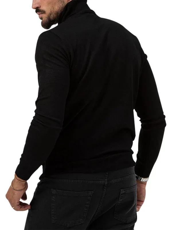 Men Turtleneck Long-Sleeves T-Shirt – Breathable - Red