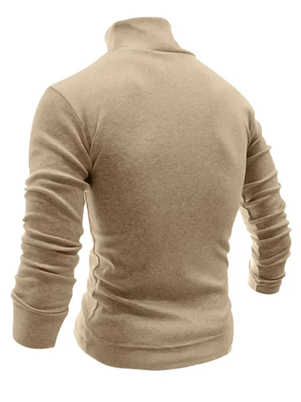 Men Turtleneck Long-Sleeves T-Shirt – Breathable - Red