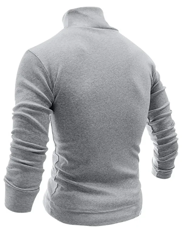 Men Turtleneck Long-Sleeves T-Shirt – Breathable - Red
