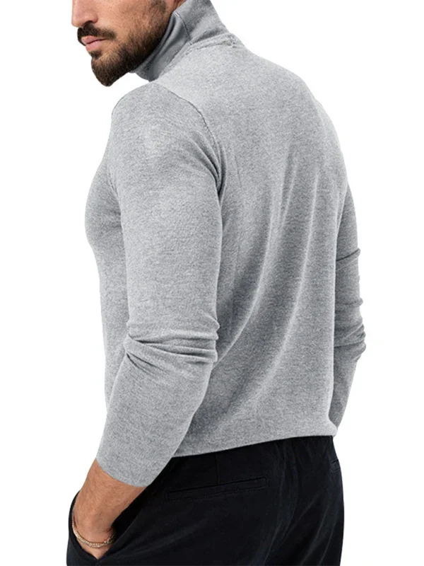 Men Turtleneck Long-Sleeves T-Shirt – Breathable - Red
