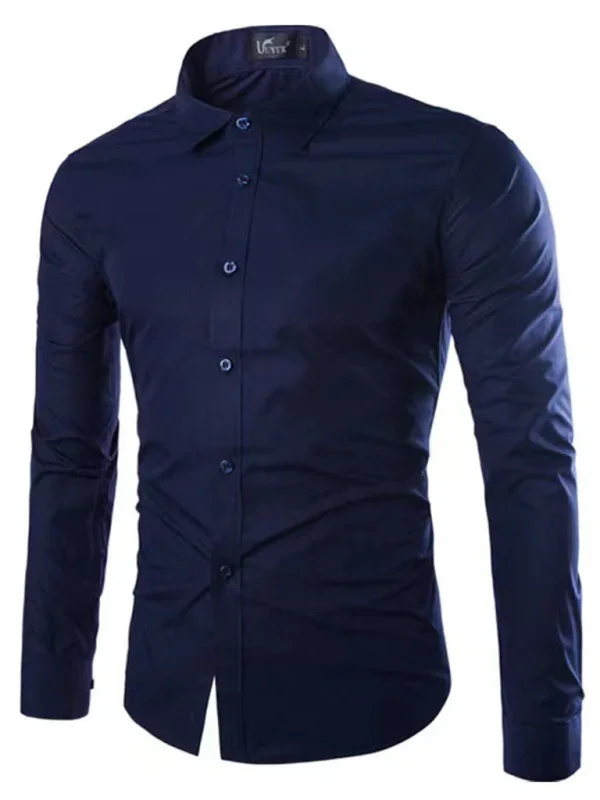 Men Casual Long Sleeves Button-Down Shirt – Wrinkle-Resistant - Green, Black