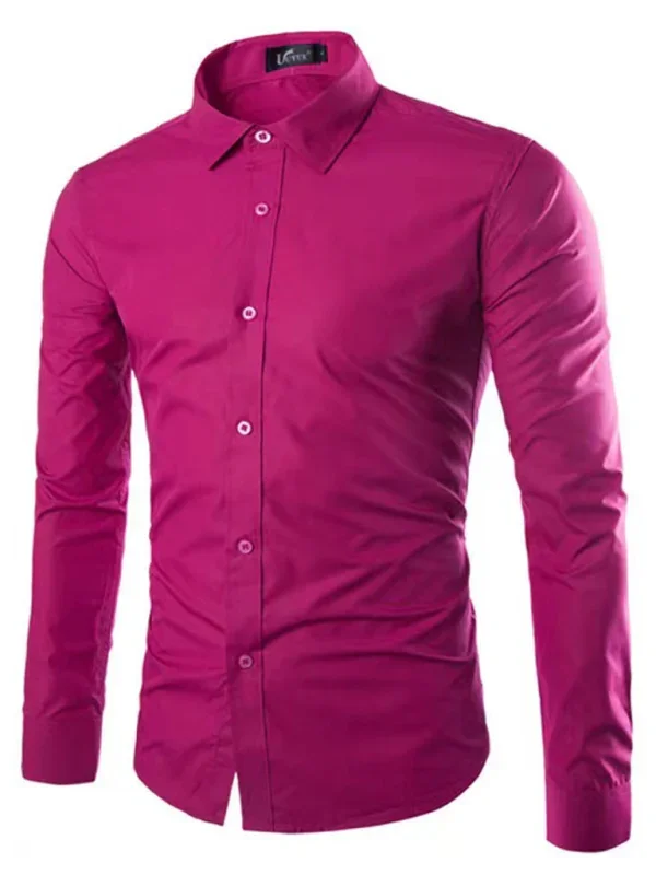 Men Casual Long Sleeves Button-Down Shirt – Wrinkle-Resistant - Green, Black