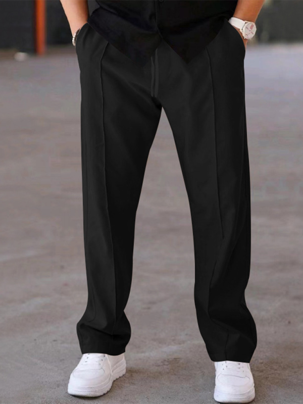 Sporty Men Trousers – Mid Rise Elastic Waist