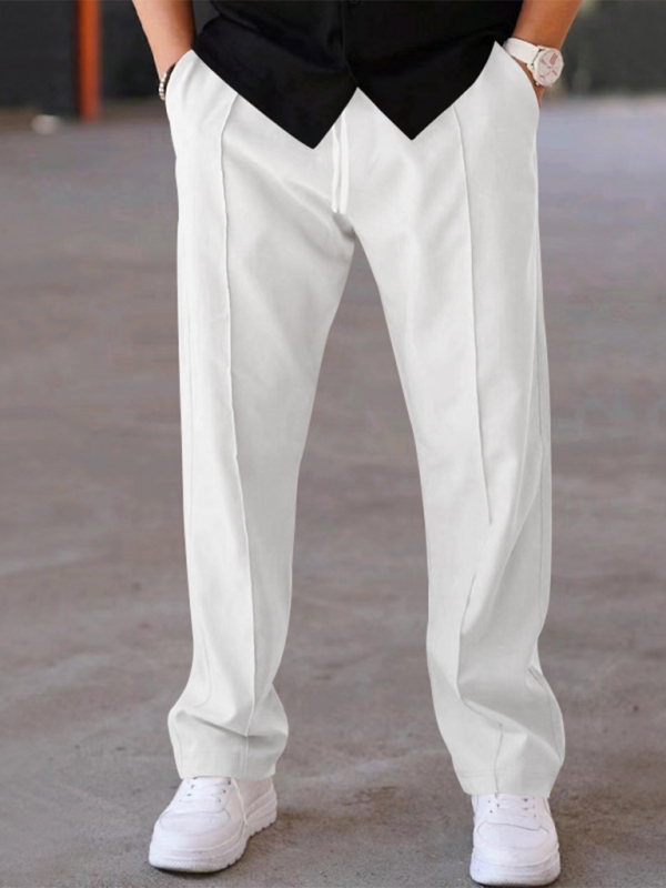 Sporty Men Trousers – Mid Rise Elastic Waist