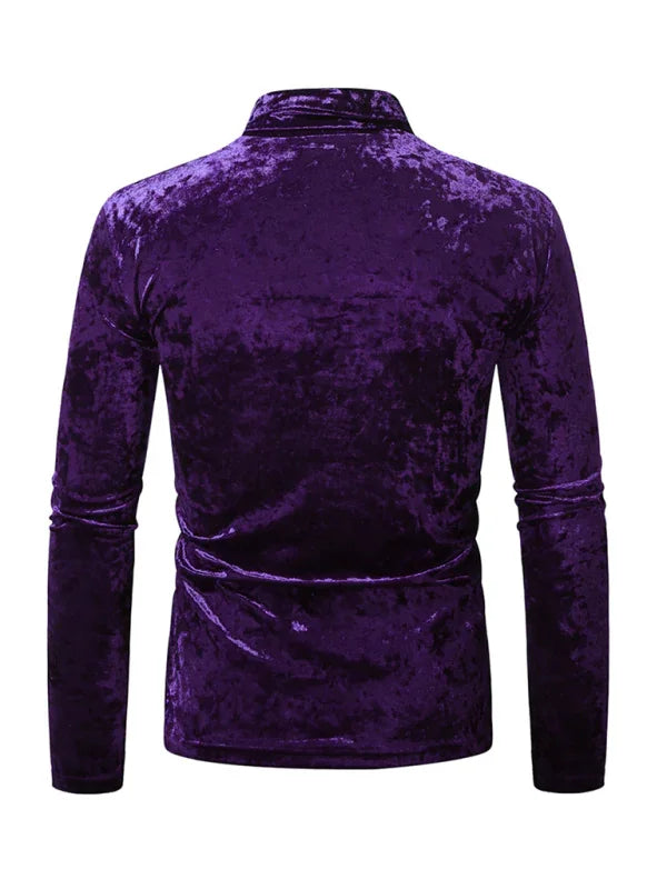 Men Crew-Neck Long-Sleeves T-Shirt – Stretchable - Red