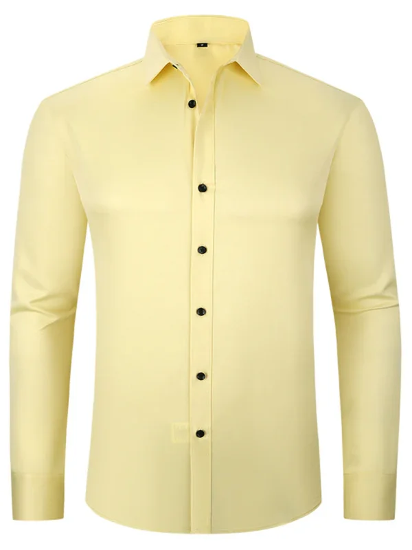 Men Long Sleeves Regular Fit Button-Down Shirt – Wrinkle-Resistant - Navy, Blue