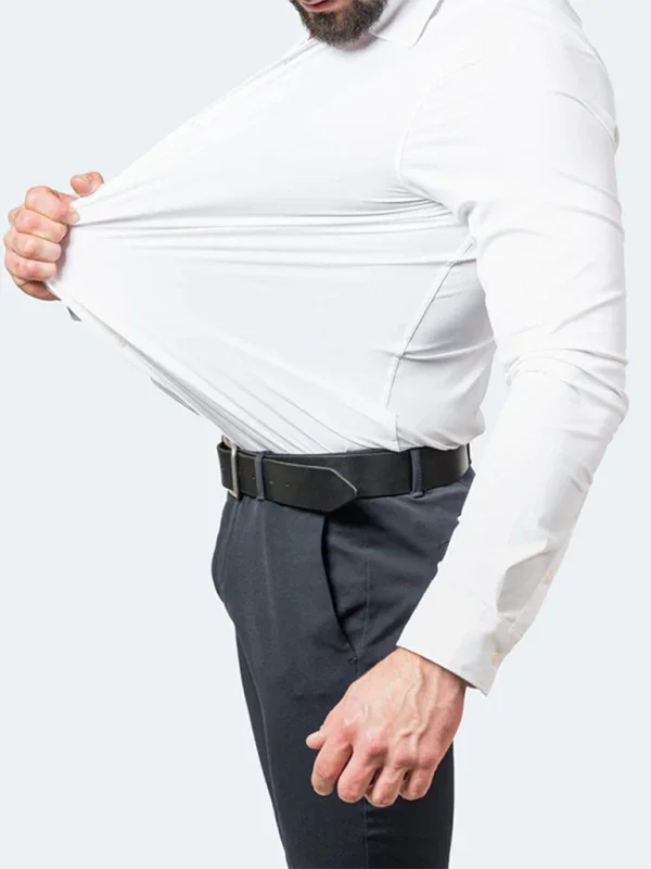 Men Long Sleeves Regular Fit Button-Down Shirt – Wrinkle-Resistant - Navy, Blue