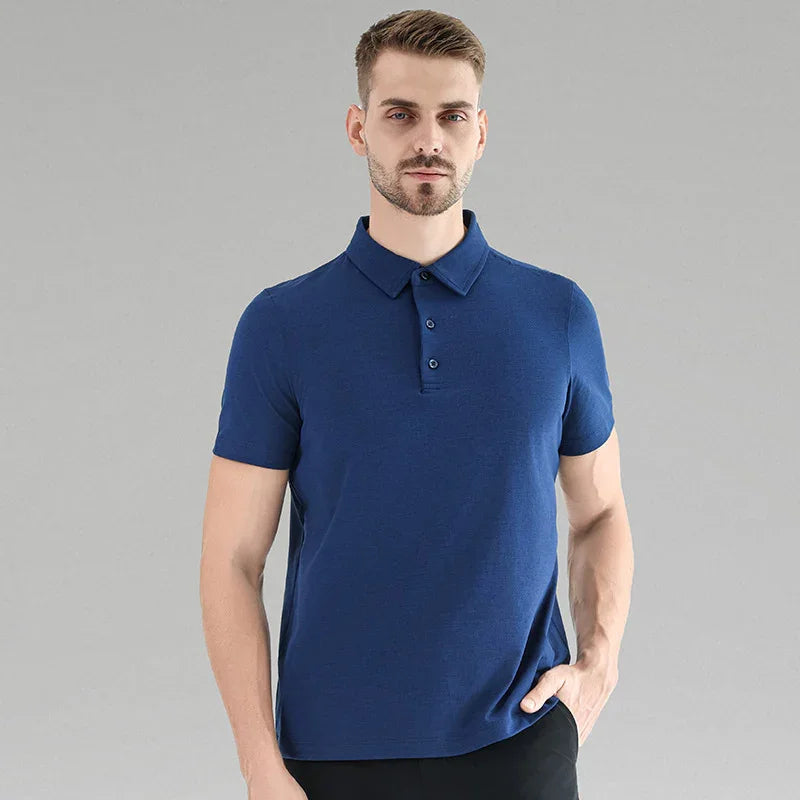 Men Casual Short Sleeves Polo Shirt – Breathable - Black