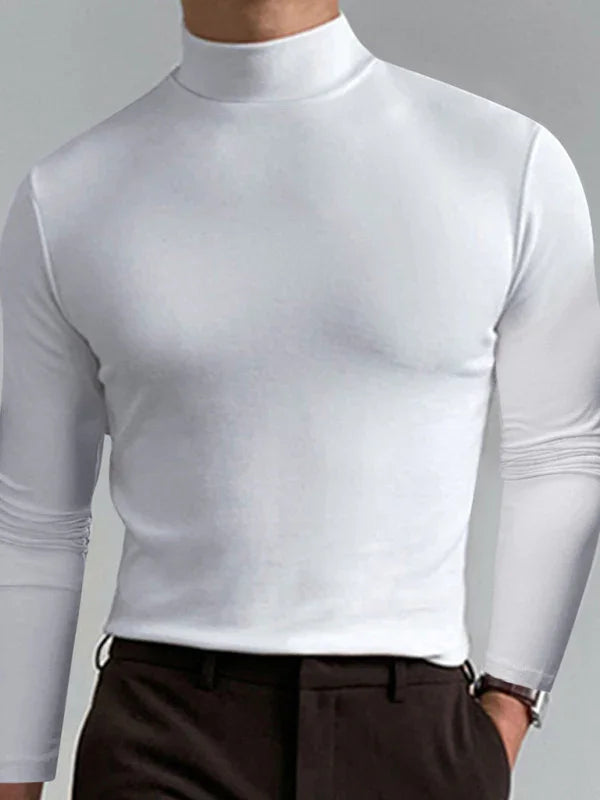 Men Crew-Neck Long-Sleeves T-Shirt – Stretchable - Green