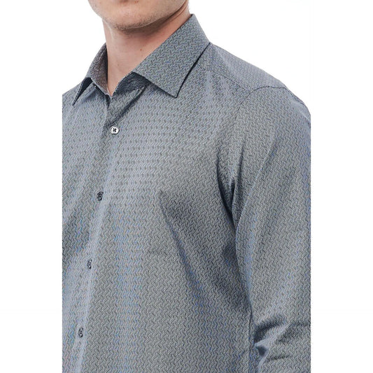 Men Cotton Long Sleeves Regular Fit Dress Shirt – Breathable - Blue -Guocali