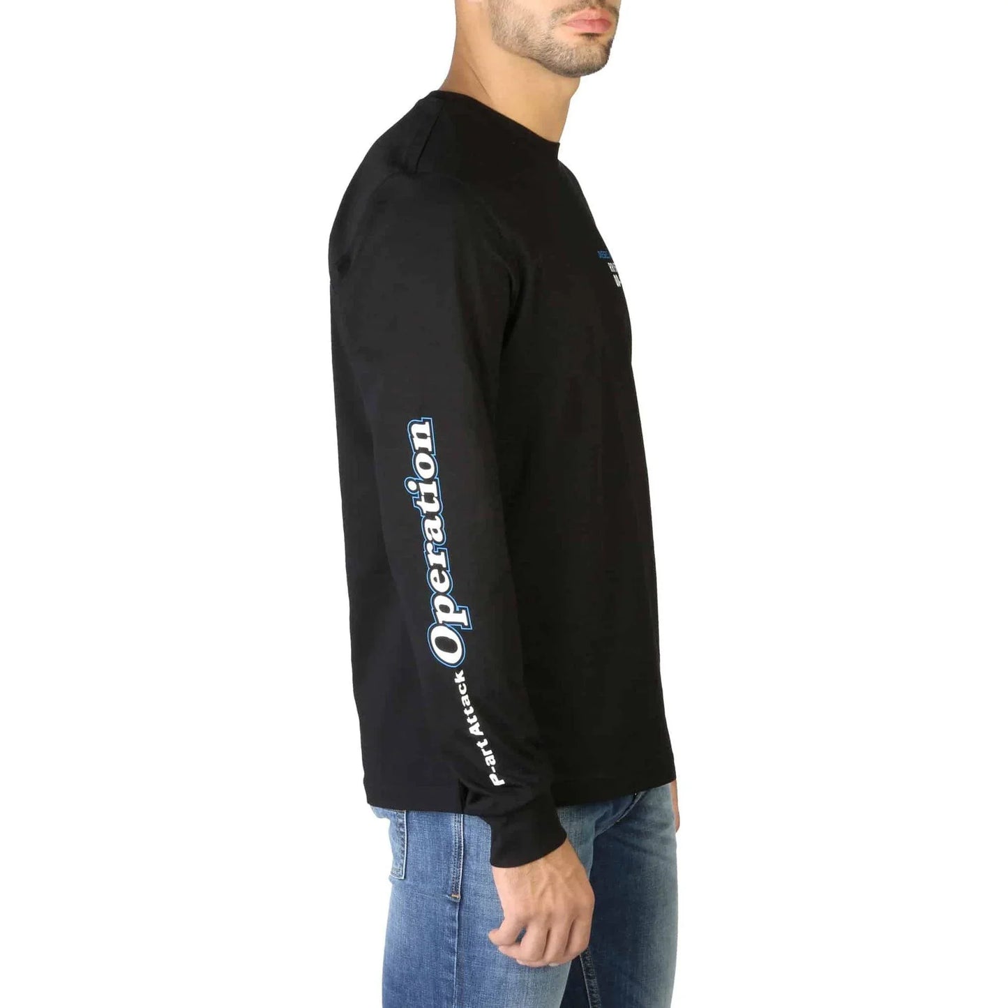 Men Crew-Neck Long-Sleeves T-Shirt – Breathable - Black -Guocali