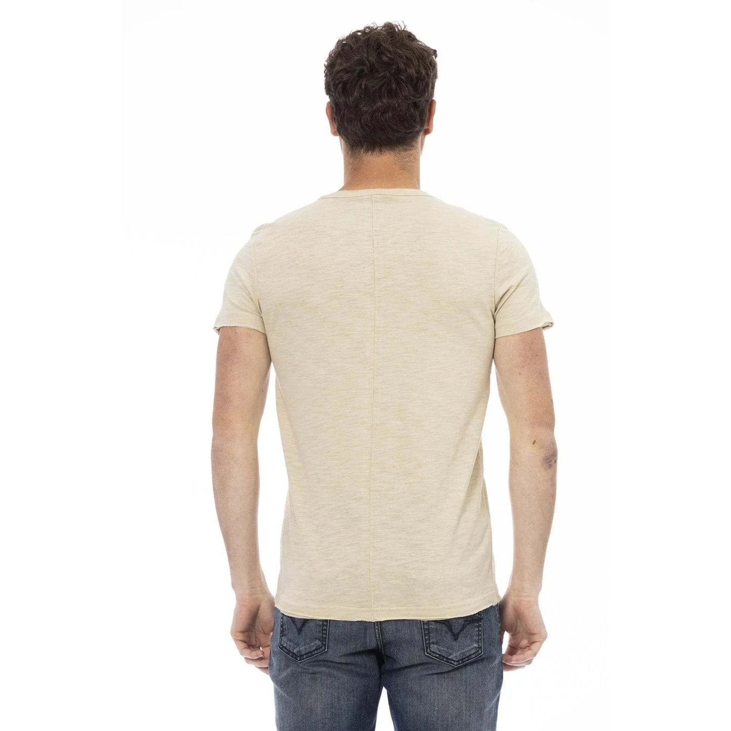 Men Crew-Neck Short-Sleeves T-Shirt – Breathable - Beige -Guocali