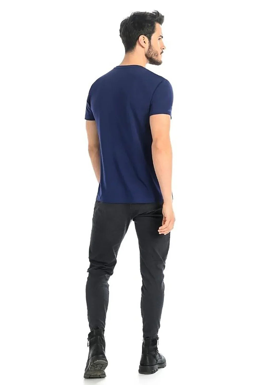 Men Crew-Neck Short-Sleeves T-Shirt – Breathable - Blue -Guocali