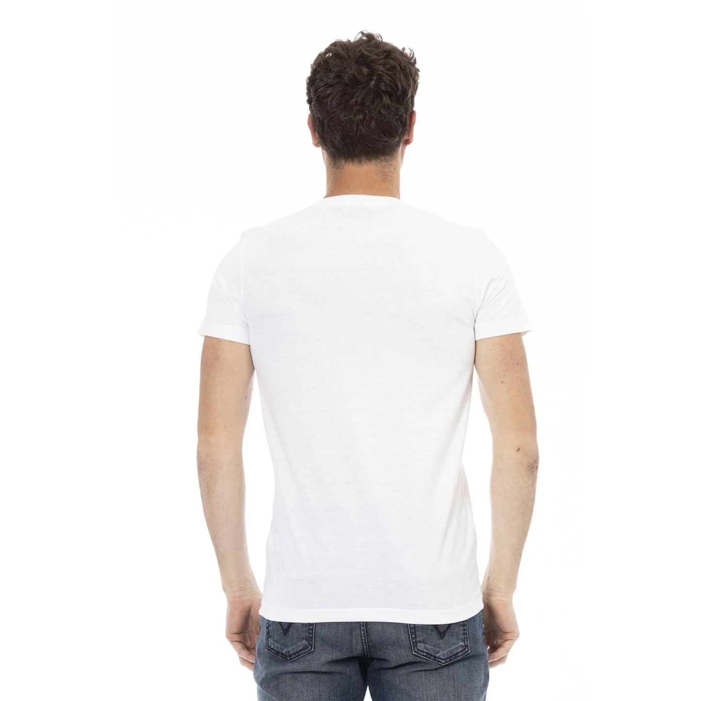 Men V-Neck Short-Sleeves T-Shirt – Breathable - White -Guocali