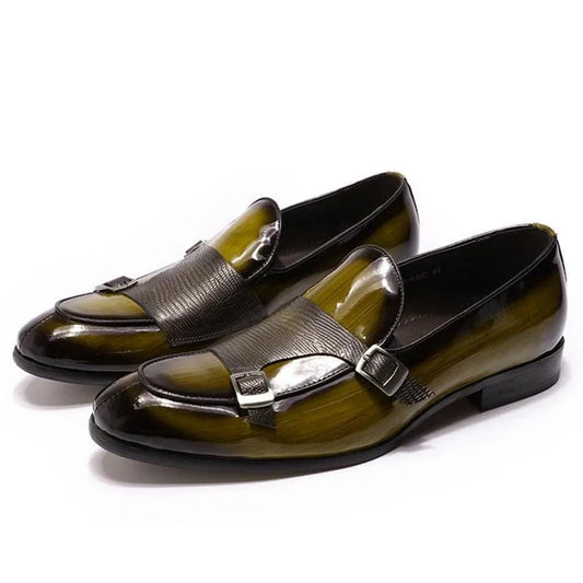 men loafers - patent leather, leather, rubber