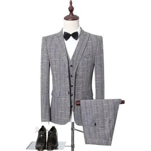 Plaid 3-Piece Suit for Men -Guocali
